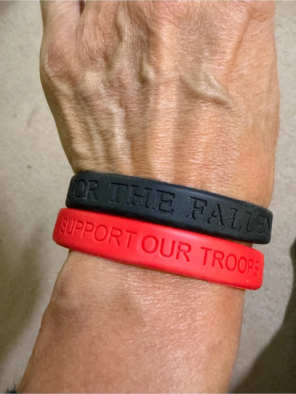 VFW Wristbands Lot 2 Honor The Fallen Support Our Troops Red Black Military